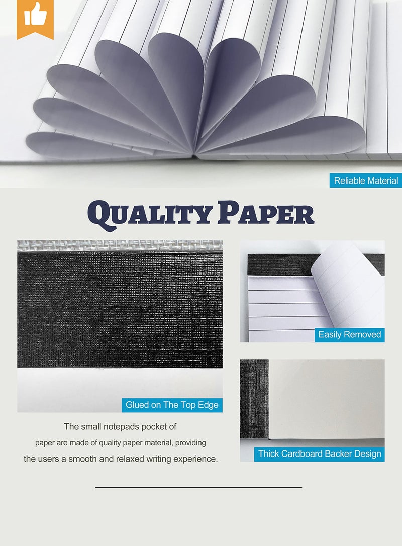 Aidunmis Notepad 4x6 Notepads 8 Pack Lined Note Pads 4x6 Paper Pads Memo Pads 4x6 Scratch Pads 4x6 Server Note Pads Ruled Pages Pocket Notebook Small Writing Pads for Daily Planning School Office 30 Sheets/Pad - Image 3